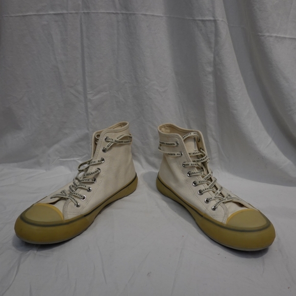 ALL SAINTS Cream Canvas Hightop Sneakers, size 41 - Picture 5 of 9